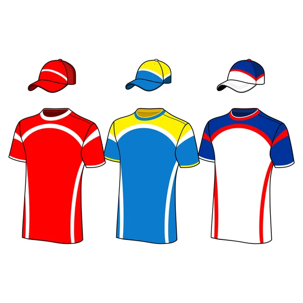 T-shirt sport design e berretto da baseball . — Vettoriale Stock