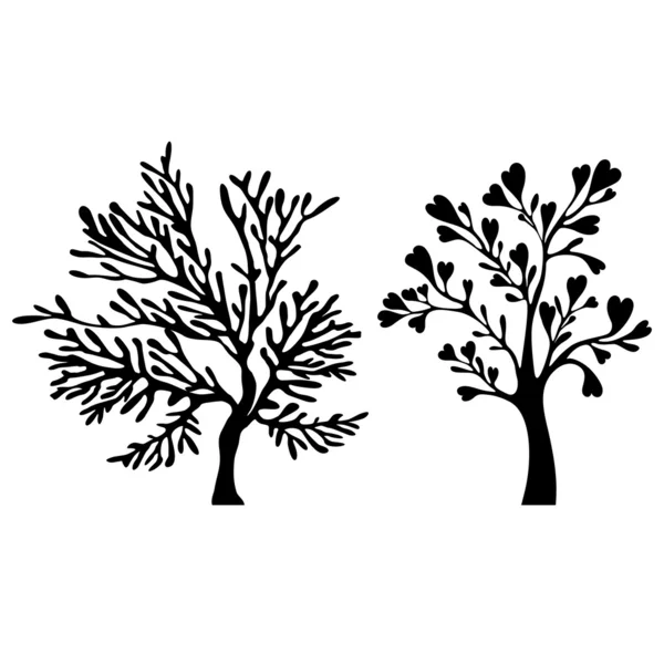 Silueta de árbol — Vector de stock