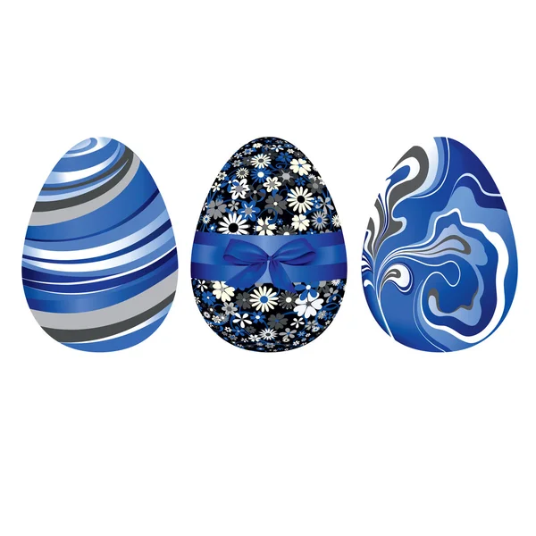 Œufs de Pâques ensemble avec motif abstrait — Image vectorielle