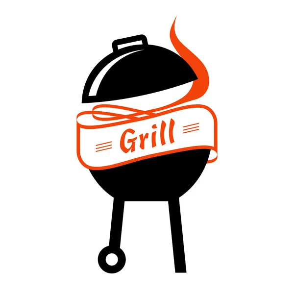 Vintage Grill etikettdesign. — Stock vektor