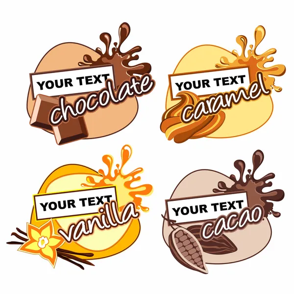 Choklad och vanilj färska etiketter — Stock vektor