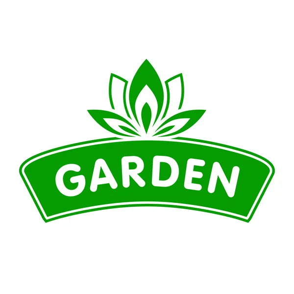 Bahçe logosu wih çiçek — Stok Vektör