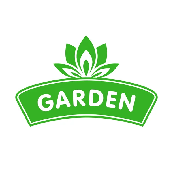 Logo de jardín con flor — Vector de stock