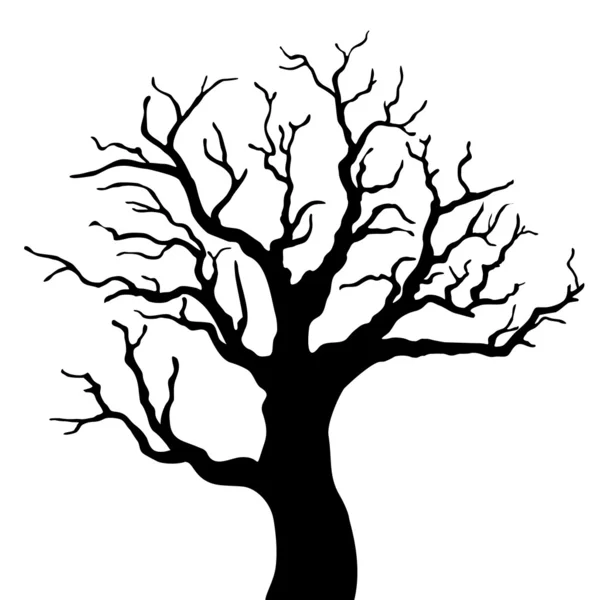 Vector tree silhouette isolated on white background. — Stock Vector