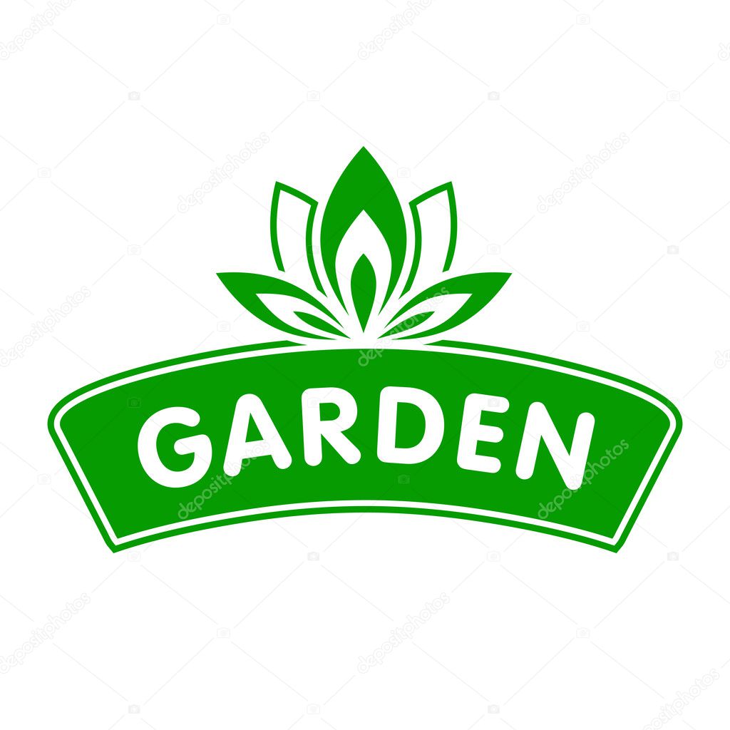 Garden logo wih flower