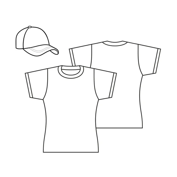 T-shirt ve şapka — Stok Vektör