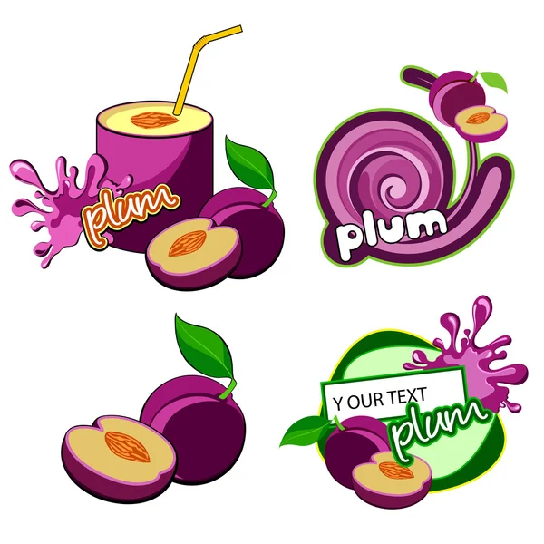 Diseño de etiquetas de frutas — Vector de stock