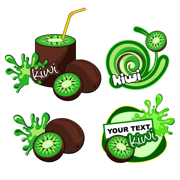 Label design. Kiwi. — Stock Vector