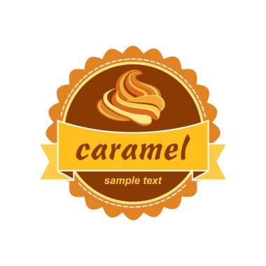 karamel etiket tasarımı.