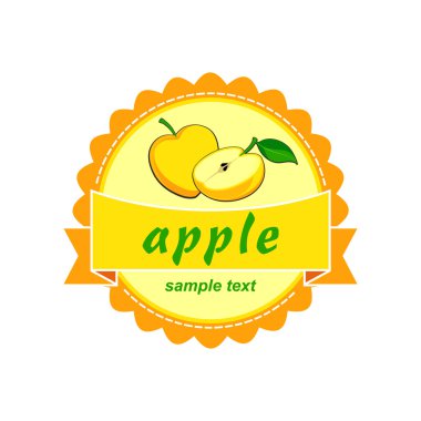 elma vektör etiket tasarımı.