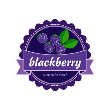 Vector blackberry. blackberry jam label design.