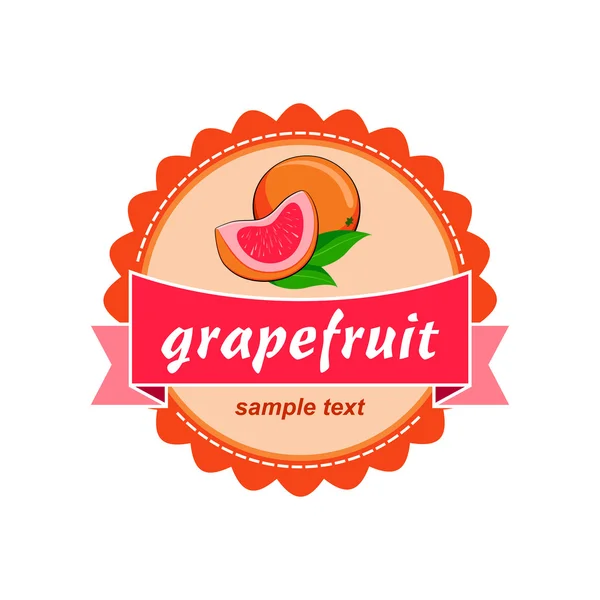 Desain label segar Grapefruit . - Stok Vektor