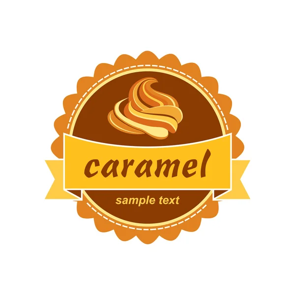Karamell-Etikettendesign. — Stockvektor