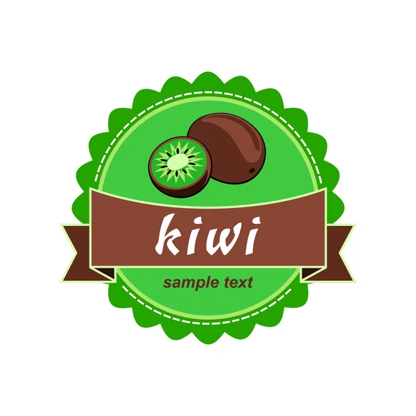 Kiwi čerstvé štítky. — Stockový vektor