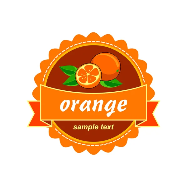 벡터 오렌지입니다. 과일 신선한 레이블. — 스톡 벡터