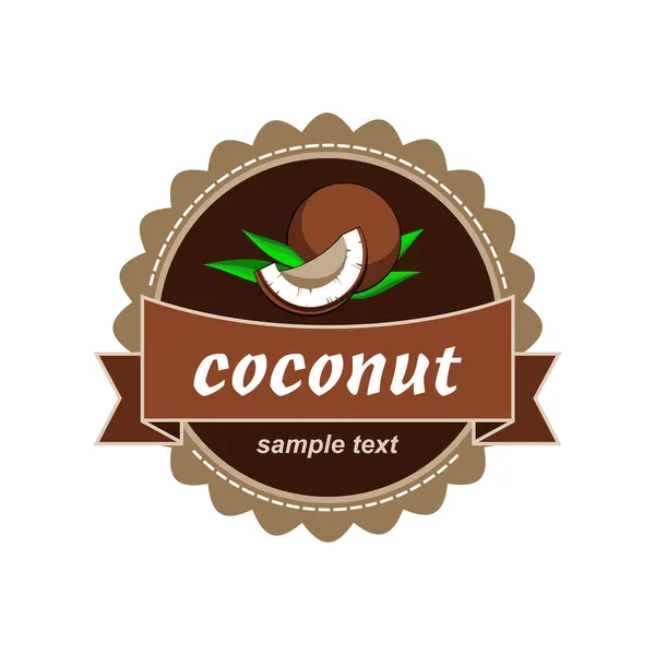 ココナッツ新鮮なラベル. — ストックベクタ