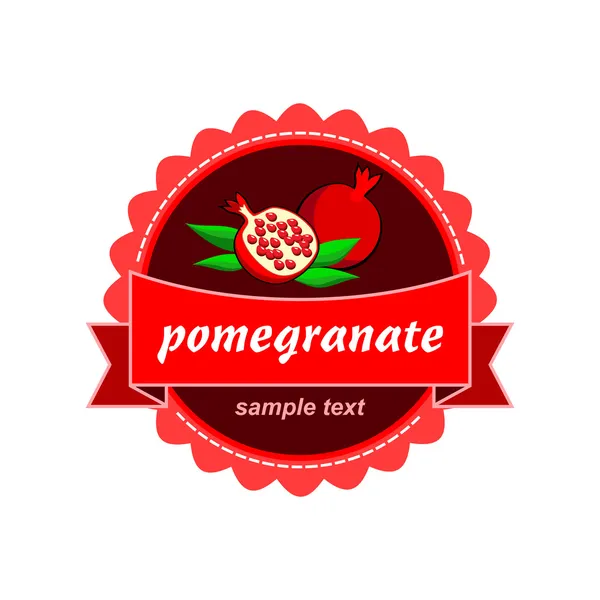Pomegranate label — Stock Vector