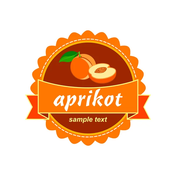 Apricot. Fruit label. — Stock Vector