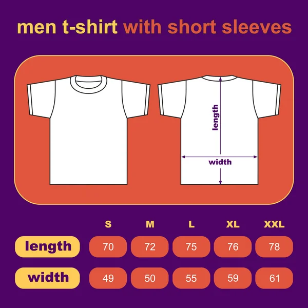 T-shirt homens para trás e frente . — Vetor de Stock