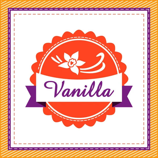 Vanille-Etikett. — Stockvektor