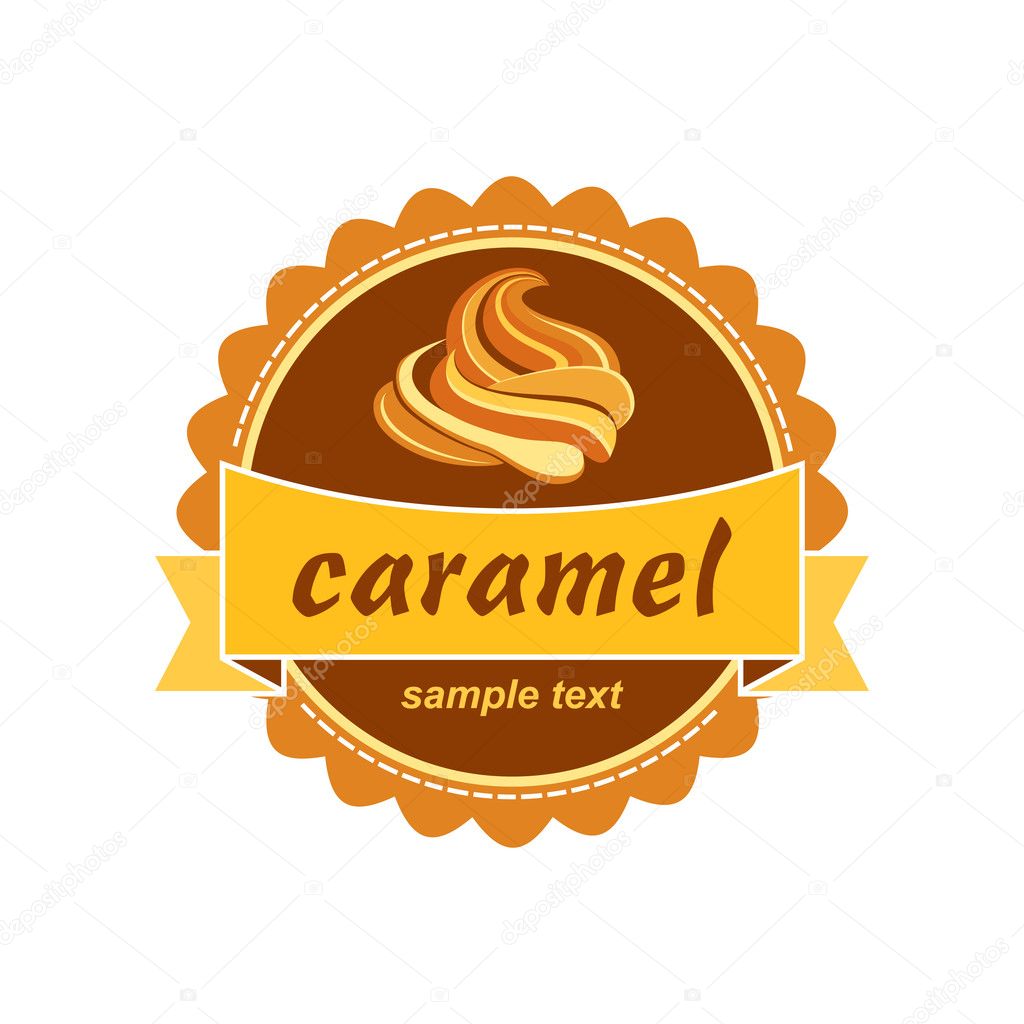 Caramel label design.