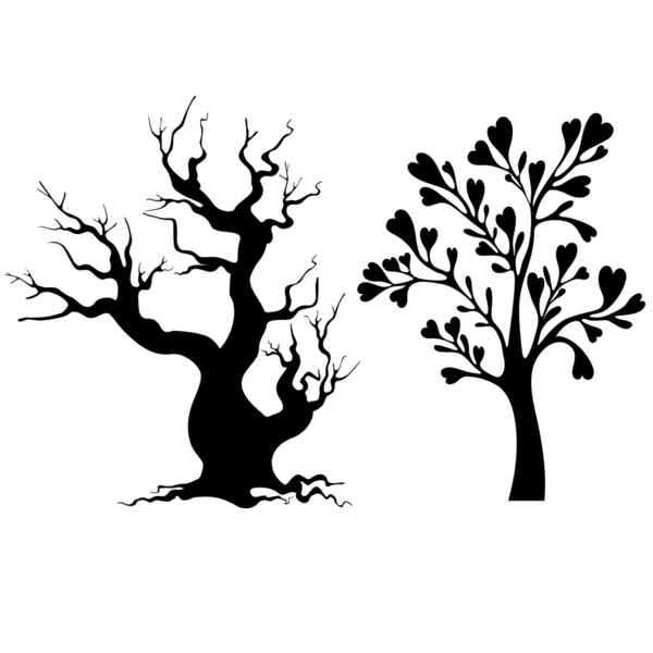 Silueta de árbol — Vector de stock