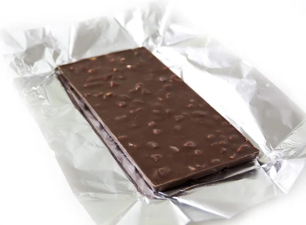 Mörk choklad med nötter — Stockfoto