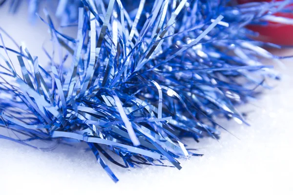 Blue Christmas tinsel — Stock Photo, Image