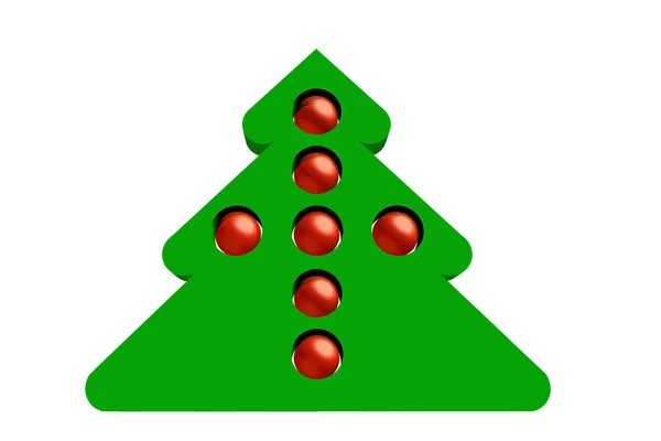 Árbol de Navidad estilizado sobre un fondo blanco —  Fotos de Stock