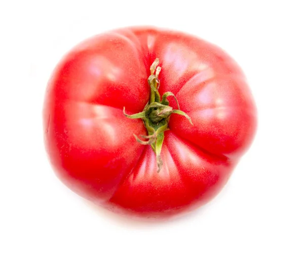 Beyaz arkaplanda üç kırmızı domates — Stok fotoğraf
