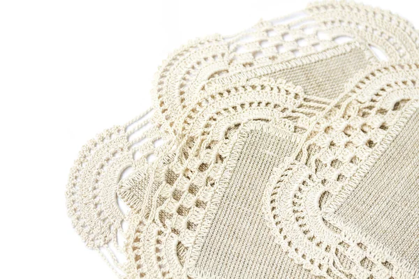 Linen napkins with lace — Stock Photo, Image