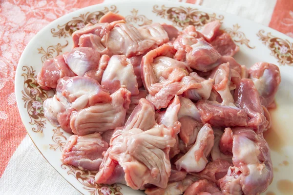 Raw chicken gizzards Royalty Free Stock Photos