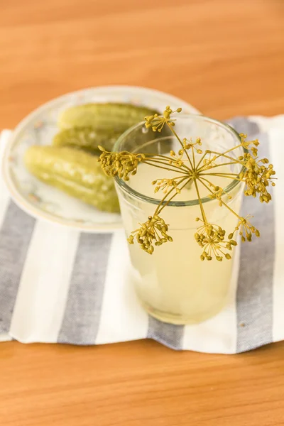Pickles and pickle in a glass — Stock Photo, Image