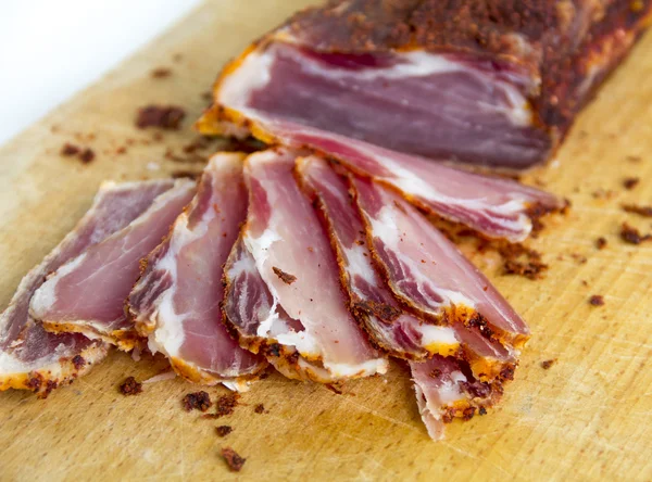 Preparation bastourma. dried meat — Stock Photo, Image