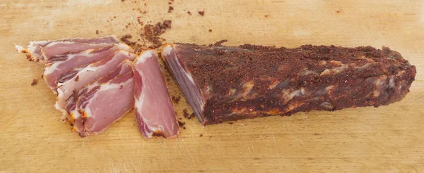 Készítmény bastourma. szárított hús — Stock Fotó
