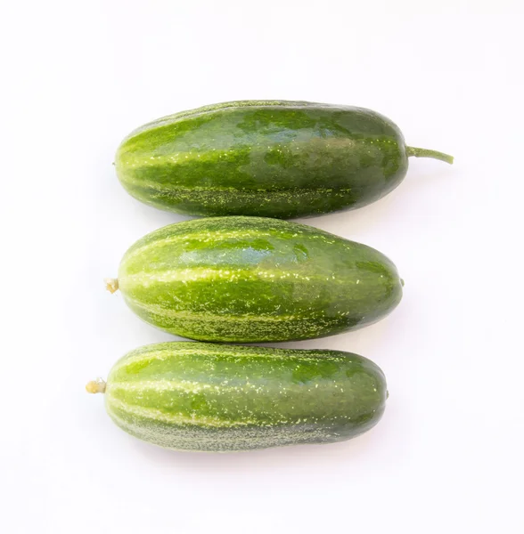 Frische Gurken auf weißem Hintergrund — Stockfoto