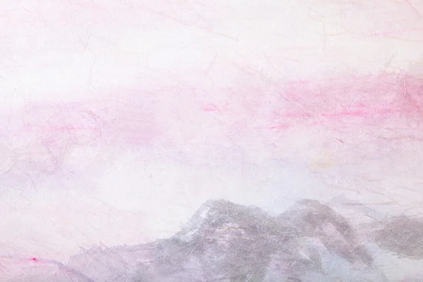 Pittura astratta cinese (paesaggio montano) su carta — Foto Stock