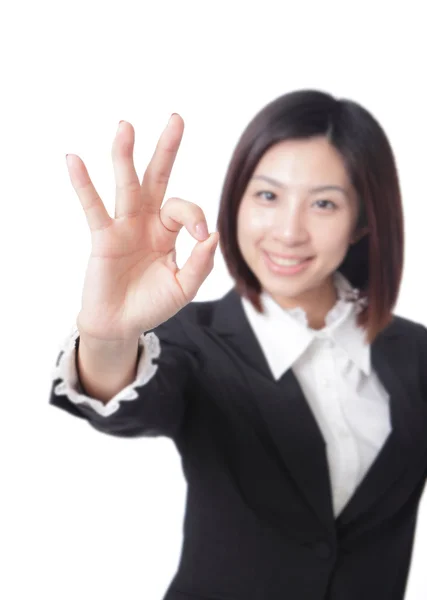Perfect - business woman showing OK — Stock Photo, Image