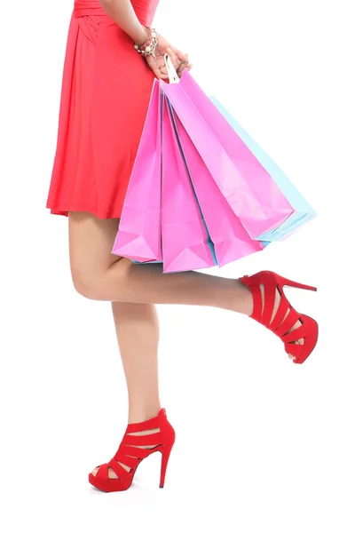 Shopping bag woman - shopper concept — Stock Photo, Image