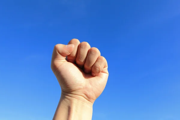 Clenched fist in the air — Stock Photo, Image