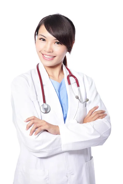 Retrato de uma mulher sorridente médico — Fotografia de Stock