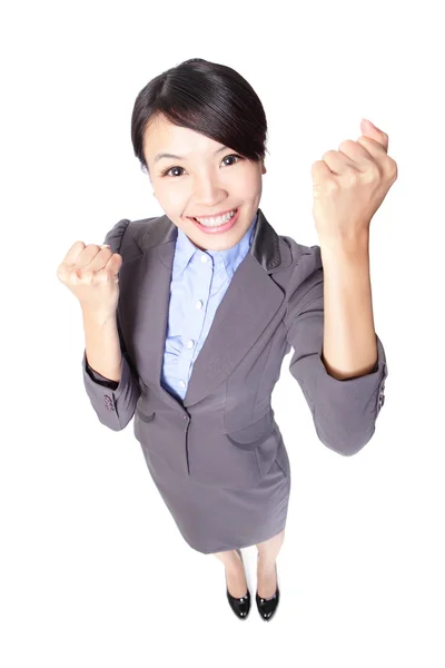 Éxito mujer de negocios celebrando — Foto de Stock