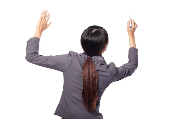 Widok kobiety biznesu, pisanie z tyłu — Zdjęcie stockowe