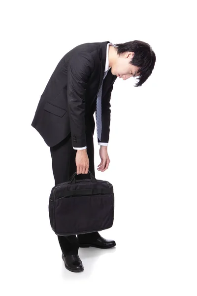Obchodní muž hledá depresi z práce — Stock fotografie