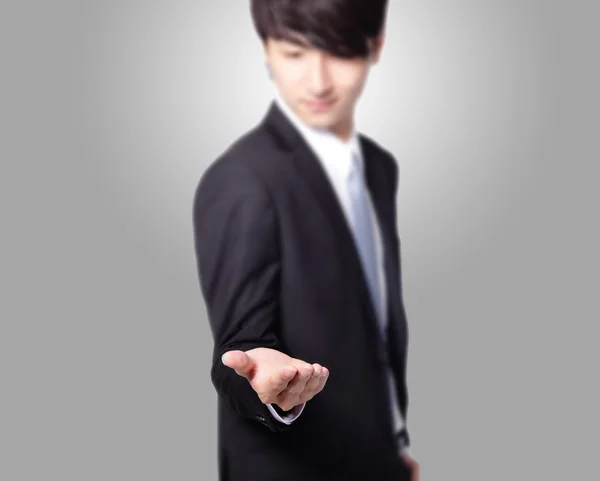 Business man with empty hand — Stock Photo, Image