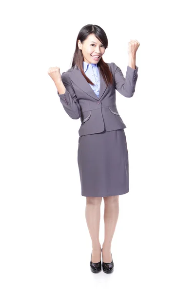 Happy Success winner business woman — Stock Photo, Image