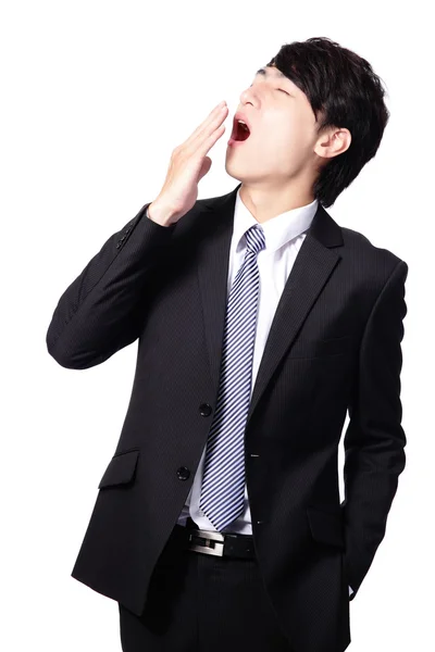 Tired business man yawn — Stock Photo, Image