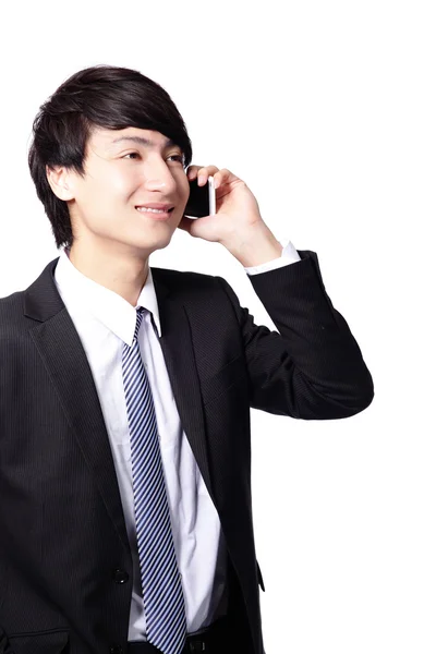 Joven hombre de negocios usando el teléfono celular — Foto de Stock