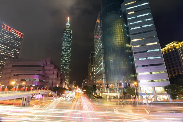 Taipei City Street à noite — Fotografia de Stock