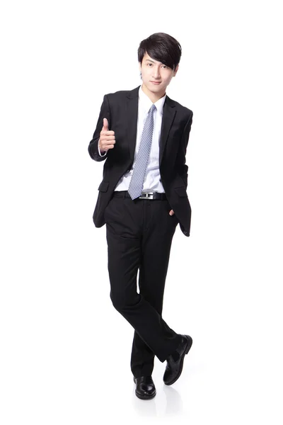 Handsome business man show thumb up — Stock Photo, Image